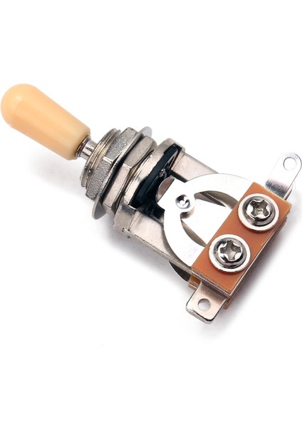 Metrik 3 Yollu Kısa Düz Gitar Alıcı Seçici Geçiş Anahtarı Düğmesi Gibson Epiphone Lp Les Paul Elektro Gitar Parçaları, Gümüş ve Bej (2'li Paket) (Yurt Dışından)