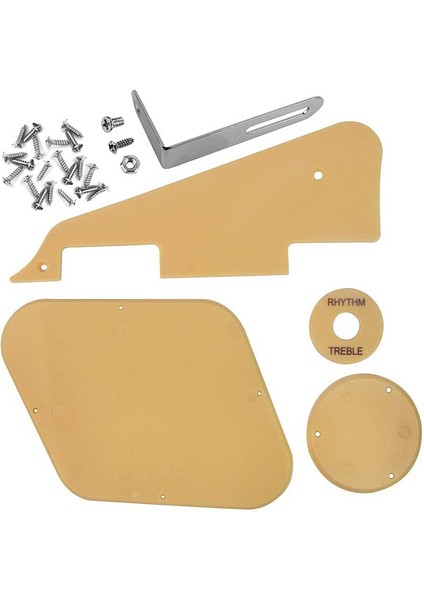 1 Takım Sarı Pickguard Kavite Anahtarı Pikap Seçici Plaka Braketi Vidaları Kapakları Fit Les Paul Gitar Tarzı Kiti (Yurt Dışından)