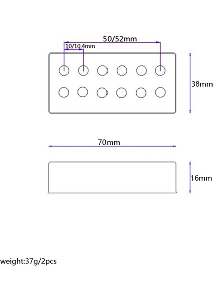Ajur 12 Delik Humbucker Gitar Pikap Kapağı Lp Elektro Gitar Parçaları, Siyah 70X38X16MM (Yurt Dışından)