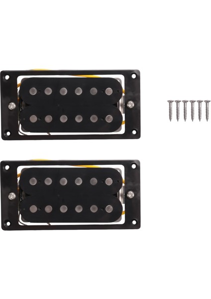 Adet (1 Takım) Siyah Humbucker Çift Bobin Elektro Gitar Manyetikleri + Çerçeve Vidası (Yurt Dışından)