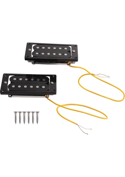 Adet (1 Takım) Siyah Humbucker Çift Bobin Elektro Gitar Manyetikleri + Çerçeve Vidası (Yurt Dışından)