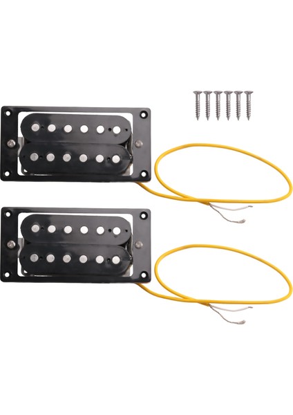 Adet (1 Takım) Siyah Humbucker Çift Bobin Elektro Gitar Manyetikleri + Çerçeve Vidası (Yurt Dışından)