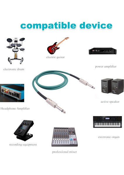 Gitar Enstrüman Kablosu Elektro Gitar Kablosu 6.35MM Mono Fiş Bağlantı Kablosu Gitar Bas Davul Ses Cihazı, 10 Metre (Yurt Dışından) fırsatları