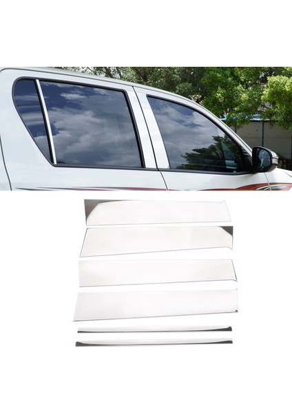 Toyota Hilux 2015-2021 Için Araba Ayna Etkisi Araba Pencere Ayağı Kapak Trim Araba Styling (Yurt Dışından)