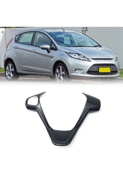 Araba Karbon Fiber Direksiyon Paneli Kapak Trim Çerçeve Etiket Ford Fiesta Için Mk7 2009-2017 Ecosport 2012-2017 (Yurt Dışından)