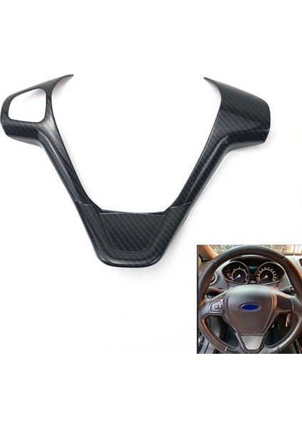 Araba Karbon Fiber Direksiyon Paneli Kapak Trim Çerçeve Etiket Ford Fiesta Için Mk7 2009-2017 Ecosport 2012-2017 (Yurt Dışından)