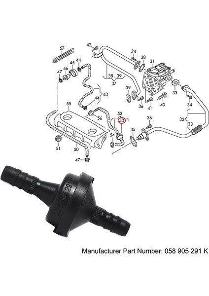 Vakum Çek Valf Hava Pompası Vanası Araba Aksesuarları Audı A4 Tt Beetle Passat 058905291 058905291K (Yurt Dışından)