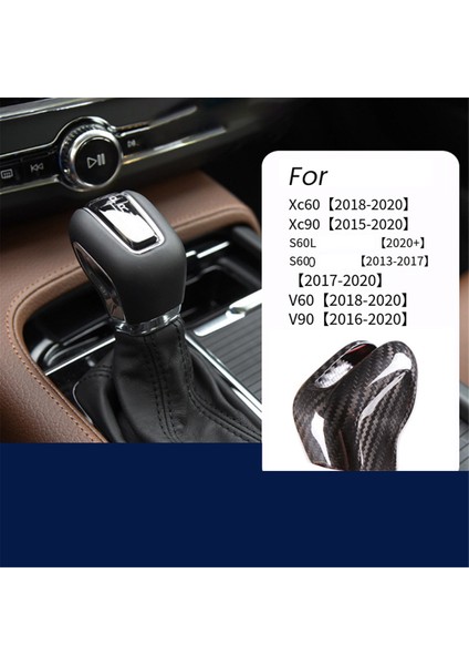 Araba Merkezi Kontrol Vites Topuzu Ayar Kapağı Volvo XC60 XC90 S90 V90 S60 V60 2015-2020 Vites Kafa Karbon Fiber Etiket, Bir (Yurt Dışından) fiyatları