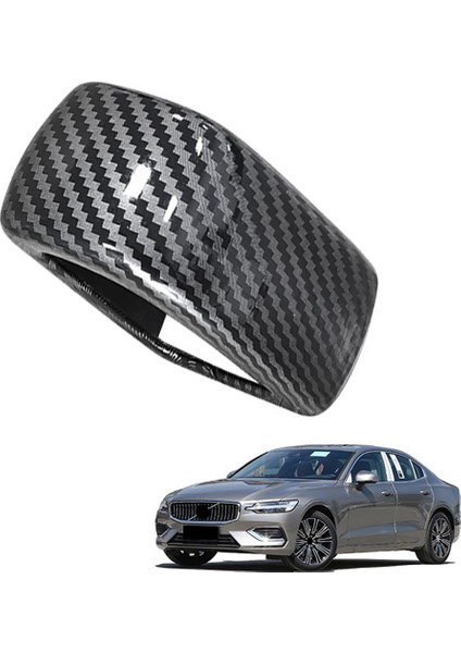 Araba Karbon Fiber Dişli Kafa Topuzu Vites Kapağı Trim Dekorasyon Volvo S60 S90 XC40 XC60 XC90 V60 V90 (Yurt Dışından) modelleri