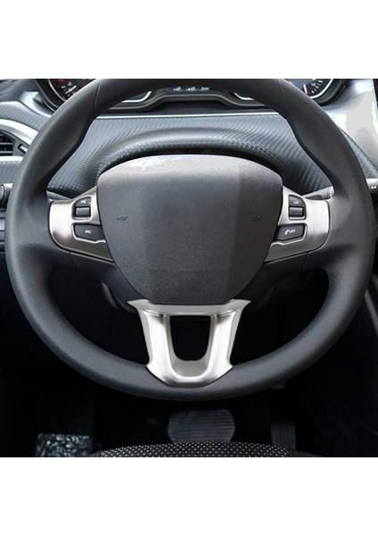 3 Adet/takım Araba Direksiyon Dekorasyon Kapak Trim Etiket Peugeot 2008 Için Fit 208 308 2014-2018 Mat Gümüş (Yurt Dışından)