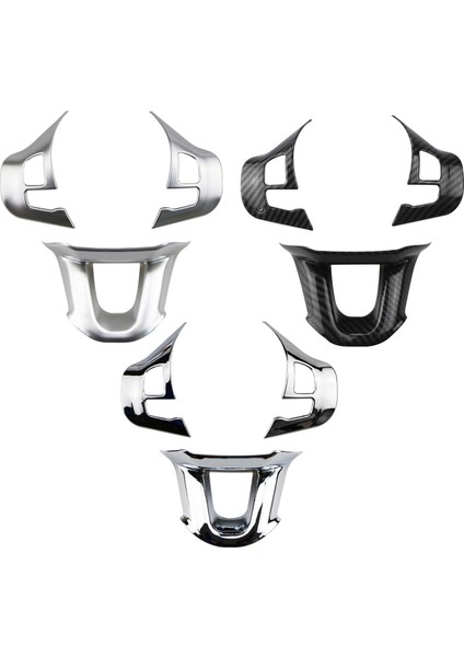 3 Adet/takım Araba Direksiyon Dekorasyon Kapak Trim Etiket Peugeot 2008 Için Fit 208 308 2014-2018 Mat Gümüş (Yurt Dışından)