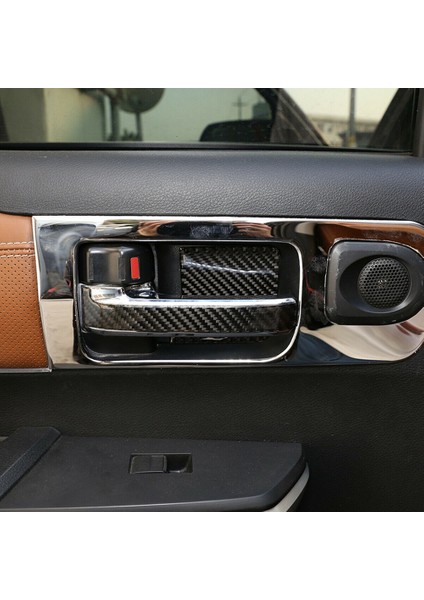 Karbon Fiber Iç Kapı Kase Kapağı Trim Etiket Toyota TUNDRA-2014 2015 2016 2017 2017 2018 2019 2020 2021, Siyah (Yurt Dışından)