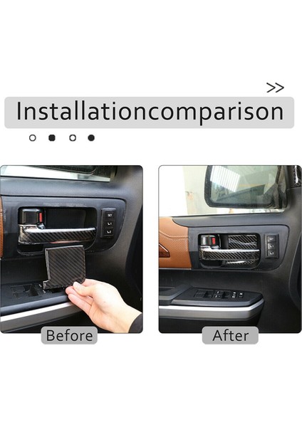 Karbon Fiber Iç Kapı Kase Kapağı Trim Etiket Toyota TUNDRA-2014 2015 2016 2017 2017 2018 2019 2020 2021, Siyah (Yurt Dışından)