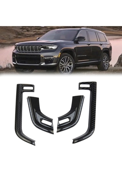 4 Adet Karbon Fiber Pano Ön Hava Firar Konut Çıkış Çerçevesi Dekoratif Kapak Trim Jeep Grand Cherokee 2021 2022 Için (Yurt Dışından)