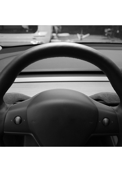 Tesla Model-Y Için Vites Paddle Koruyucu Süet Deri Kürk Shifter Kapak Kabuk Iç Modifikasyon Karbon Siyah (Yurt Dışından)