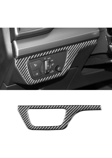 Far Anahtarı Paneli Kapak Trim Çerçeve Etiket Dekorasyon Karbon Fiber Audi Q5 2018-2023 Iç Aksesuarlar (Yurt Dışından)