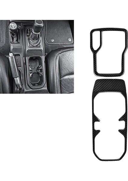 2 Adet Araba Vites Çerçevesi ve Ön Su Bardağı Tutucu Kapak Jeep Wrangler Jl 2018-2021 Için Vites Ayar Kapağı (Yurt Dışından)