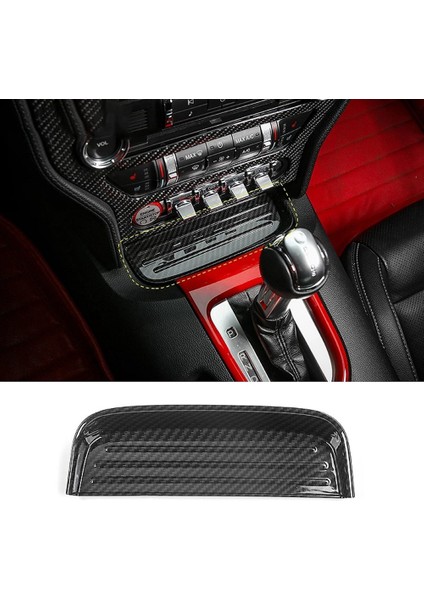 Karbon Fiber Para Tepsisi Saklama Kutusu Ped Paneli Kapak Trim Etiket Ford Mustang 2015+ Için Iç Aksesuar Araba Styling (Yurt Dışından)