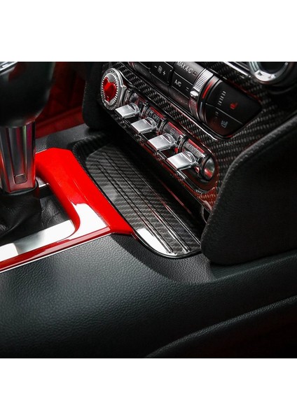 Karbon Fiber Para Tepsisi Saklama Kutusu Ped Paneli Kapak Trim Etiket Ford Mustang 2015+ Için Iç Aksesuar Araba Styling (Yurt Dışından)