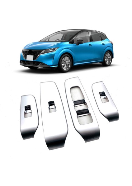 Araba Pencere Kaldırma Anahtarı Düğmesi Paneli Kapak Etiket Trim Nissan Note Için E13 2021 2022 Rhd Aksesuarları (Yurt Dışından)