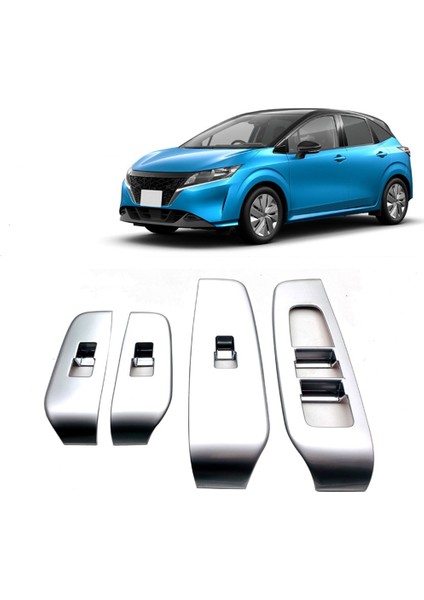 Araba Pencere Kaldırma Anahtarı Düğmesi Paneli Kapak Etiket Trim Nissan Note Için E13 2021 2022 Rhd Aksesuarları (Yurt Dışından)