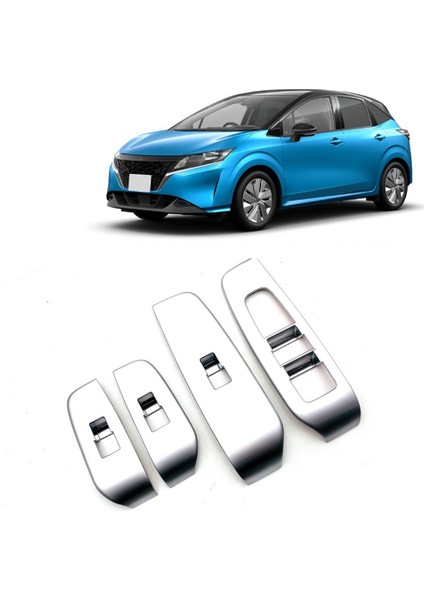 Araba Pencere Kaldırma Anahtarı Düğmesi Paneli Kapak Etiket Trim Nissan Note Için E13 2021 2022 Rhd Aksesuarları (Yurt Dışından)