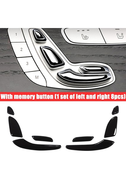8 Adet Siyah Oto Araba Kapı Koltuğu Ayar Düğmesi Anahtarı Kapağı Etiket Trim Için Mercedes Benz Ec Glc Sınıfı W213 W205 X253 (Yurt Dışından)