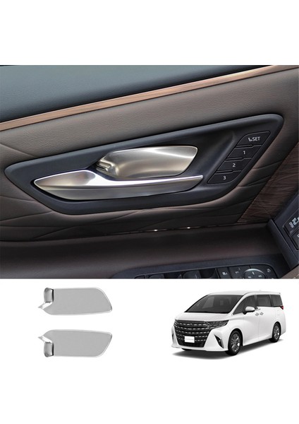Araba Paslanmaz Çelik Iç Kapı Kase Paneli Trim Etiket Toyota Alphard/vellfire 40 Serisi 2023+ Gümüş (Yurt Dışından) indirimleri