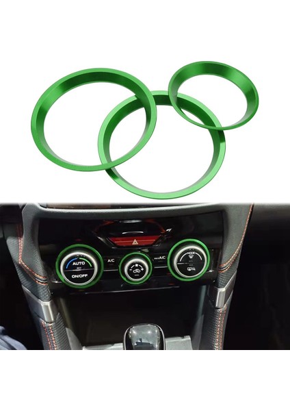 A/c Klima Kontrol Düğmesi Ses Radyo Düğmesi Anahtarı Dış Halka Kapak Trim Subaru Forester Crosstrek Impreza, Yeşil (Yurt Dışından)