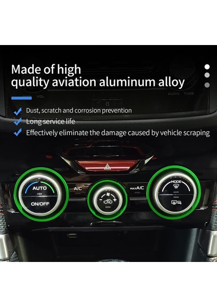 A/c Klima Kontrol Düğmesi Ses Radyo Düğmesi Anahtarı Dış Halka Kapak Trim Subaru Forester Crosstrek Impreza, Yeşil (Yurt Dışından)