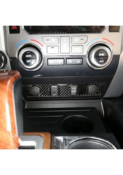 Karbon Fiber Sigara-Çakmak Elektrik Düğmesi Çıkartması Kapak Toyota TUNDRA-2014 2015 2016 2017 2018 2019 2020 2021, Siyah (Yurt Dışından)