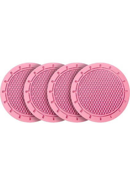 4 Adet Araba Bardak Tutucu Coaster Kaymaz Evrensel Insert Coaster Çoğu Araba Iç Mekanına Uygun (Pembe) (Yurt Dışından)