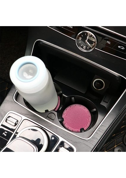 4 Adet Araba Bardak Tutucu Coaster Kaymaz Evrensel Insert Coaster Çoğu Araba Iç Mekanına Uygun (Pembe) (Yurt Dışından)