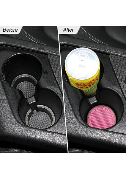 4 Adet Araba Bardak Tutucu Coaster Kaymaz Evrensel Insert Coaster Çoğu Araba Iç Mekanına Uygun (Pembe) (Yurt Dışından)