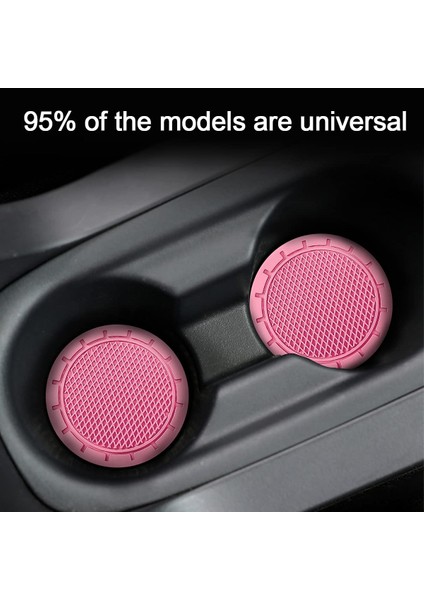 4 Adet Araba Bardak Tutucu Coaster Kaymaz Evrensel Insert Coaster Çoğu Araba Iç Mekanına Uygun (Pembe) (Yurt Dışından)