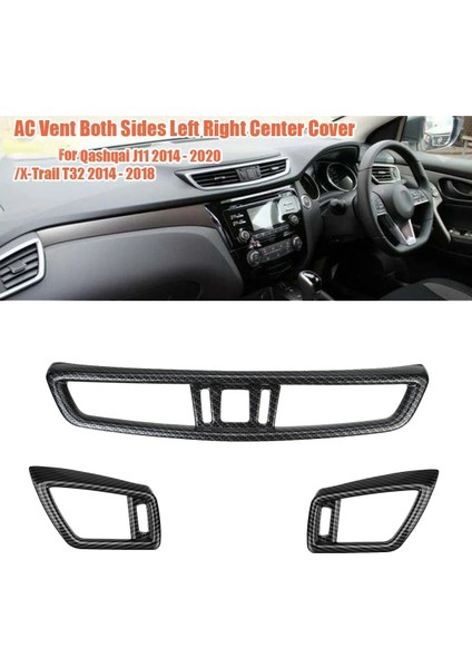 Adet Araba Ac Havalandırma Merkezi Klima Çıkış Kapağı Trim Nissan Qashqai Için J11 X-Trail x Trail T32 2014-2020 (Yurt Dışından)