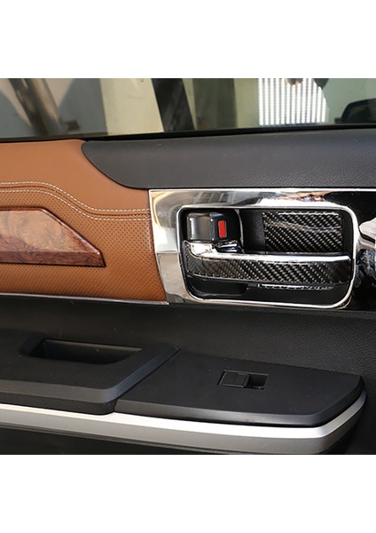 4x Araba Yumuşak Karbon Fiber Iç Kapı Kolu Kase Kapağı Trim Toyota-Tundra 2014-2018 Için (Yurt Dışından) fırsatları