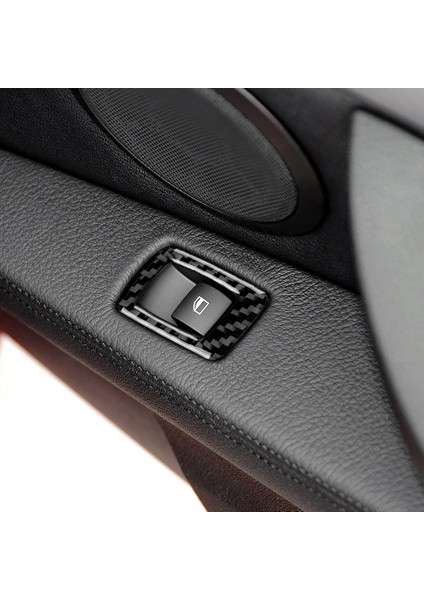 Bmw Için Z4 E89 2009-2016 Karbon Fiber Araba Pencere Kaldırıcı Kontrol Anahtarı Paneli Kapak Trim Etiket Aksesuarları, Düğme ile (Yurt Dışından)
