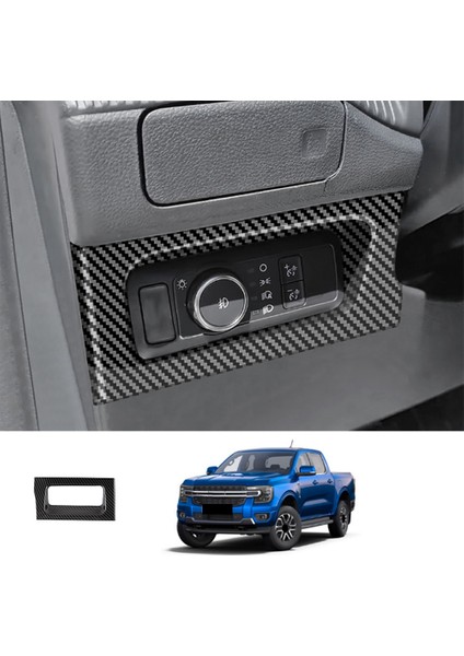 Araba Karbon Fiber Desen Far Anahtarı Paneli Kapak Trim Için Ford Ranger 2023+ Araba Aksesuarları (Yurt Dışından) fiyatları