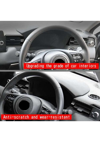 Araba Karbon Fiber Dashboard Yan Hava Firar Konut Çıkış Krom Çerçeve Trim Için Honda Hrv Hr-V Vezel 2021 2022 2023 (Yurt Dışından)