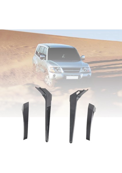 Mitsubishi Pajero Sport 2020 Için Soldan Direksiyonlu 4 Adet Karbon Fiber Abs Manuel Vites Topuzu Krom Çerçeve Trim Profiller (Yurt Dışından)