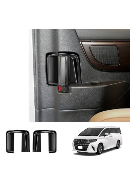 Toyota Alphard 40 Serisi 2023+ Için Araba Iç Orta Kapı Kolu Kase Kapağı Trim Çerçeve Etiket Parlak Siyah (Yurt Dışından) fırsatları