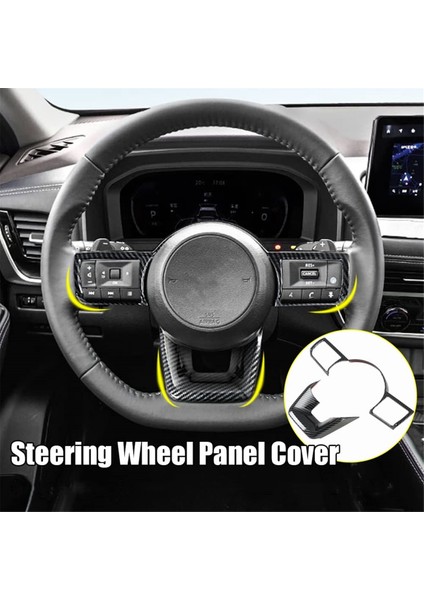 Nissan Rogue X-Trail 2021 2022 2023 Için Direksiyon Paneli Çerçeve Kapak Trim Iç Aksesuarları (Abs Karbon Fiber) (Yurt Dışından)
