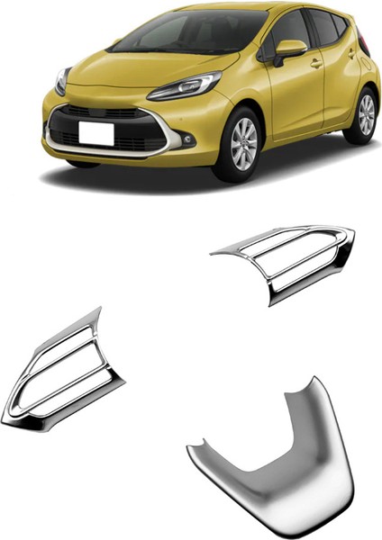 Toyota Aqua/prıus C 2020 2021 Abs Gümüş Araba Iç Direksiyon Kılıfı Trim Profiller Araba Styling (Yurt Dışından)