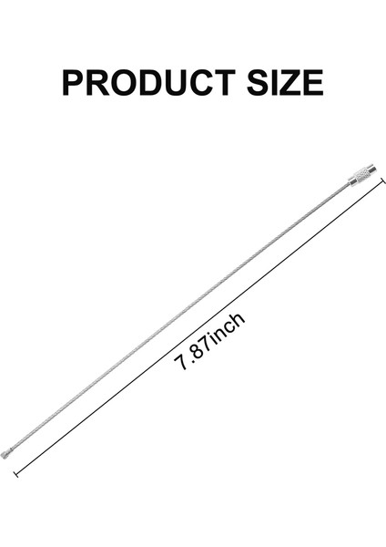 Paslanmaz Çelik 20CM Tel Anahtarlık Kablo Anahtarlık (50 Adet) (Yurt Dışından)