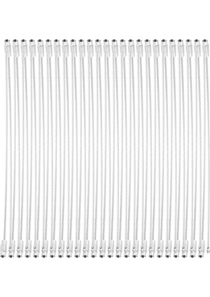 Paslanmaz Çelik 20CM Tel Anahtarlık Kablo Anahtarlık (50 Adet) (Yurt Dışından)