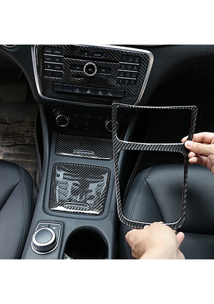Araba Yumuşak Karbon Fiber Merkezi Saklama Kutusu Çerçeve Kapak Trim Mercedes-Benz Cla 2015-2019 Için (Yurt Dışından)