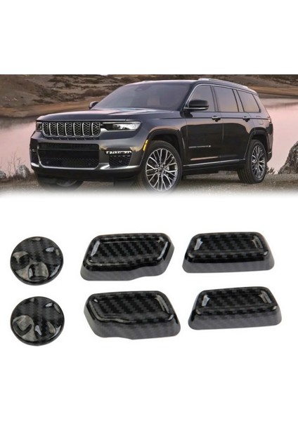 Araba Karbon Fiber Koltuk Ayar Düğmeleri Çıkartmaları Dekorasyon Kapak Trim Jeep Grand Cherokee 2021 2022 Için (Yurt Dışından)