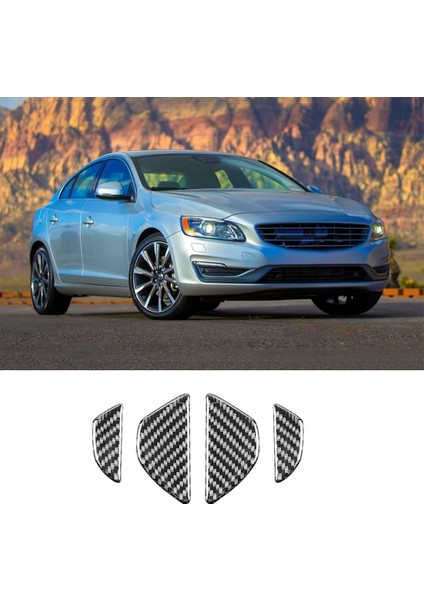 Volvo Için S60 2010-2018 V60 2010-2017 Iç Kapı Kase Kapağı Paneli Trim Etiket Aksesuarları Karbon Fiber (Yurt Dışından)