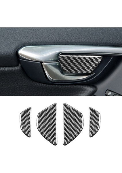 Volvo Için S60 2010-2018 V60 2010-2017 Iç Kapı Kase Kapağı Paneli Trim Etiket Aksesuarları Karbon Fiber (Yurt Dışından)